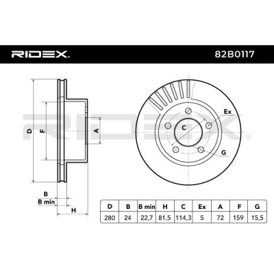 Brake Disc RIDEX 82B0117 82B0117 - photo 5