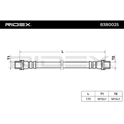 Brake Hose RIDEX 83B0025 83B0025 - photo 3