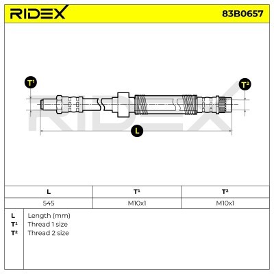 Brake Hose RIDEX 83B0657 83B0657 - photo 5