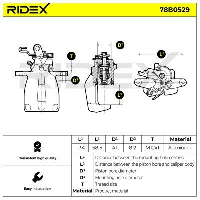 Brake Caliper RIDEX 78B0529 78B0529 - photo 6