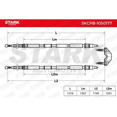 Cable Pull, Parking Brake Stark SKCPB-1050177 SKCPB-1050177 - photo 2