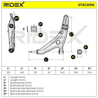 Control Arm RIDEX 273C0316 273C0316 - photo 7