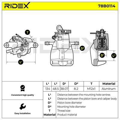 Brake Caliper RIDEX 78B0114 78B0114 - photo 4