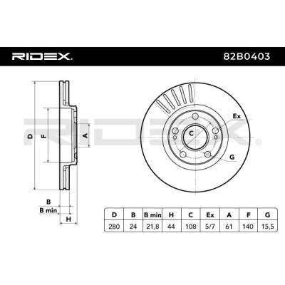 Brake Disc RIDEX 82B0403 82B0403 - photo 5