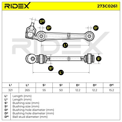 Control Arm RIDEX 273C0261 273C0261 - photo 5