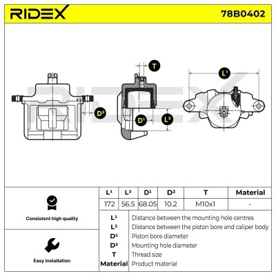 Brake Caliper RIDEX 78B0402 78B0402 - photo 5