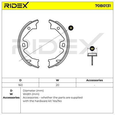 Brake Pads Set RIDEX 70B0131 70B0131 - photo 3