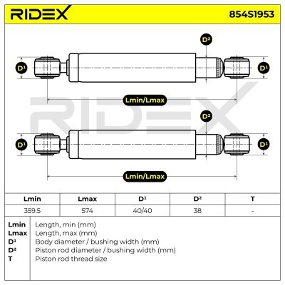 Shock Absorber RIDEX 854S1953 854S1953 - photo 4
