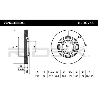 Brake Disc RIDEX 82B0733 82B0733 - photo 3