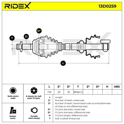 Drive Shaft RIDEX 13D0259 13D0259 - photo 6