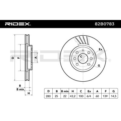 Brake Disc RIDEX 82B0783 82B0783 - photo 5