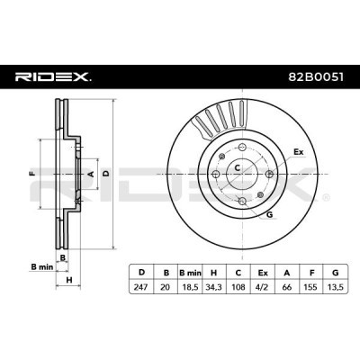 Brake Disc RIDEX 82B0051 82B0051 - photo 3