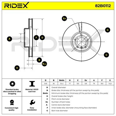 Brake Disc RIDEX 82B0112 82B0112 - photo 5