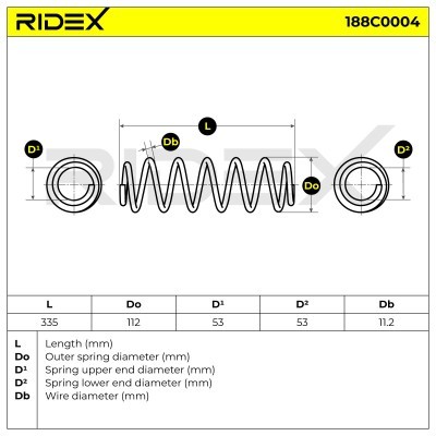 Suspension Spring RIDEX 188C0004 188C0004 - photo 4