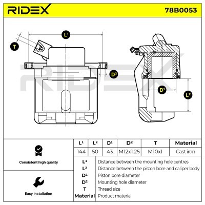 Brake Caliper RIDEX 78B0053 78B0053 - photo 5