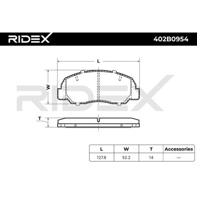 Brake Pads Set RIDEX 402B0954 402B0954 - photo 2