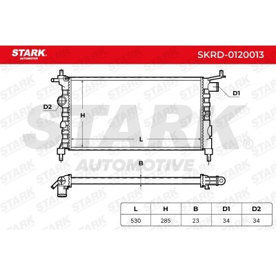 Radiator, Engine Cooling Stark SKRD-0120013 SKRD-0120013 - photo 3