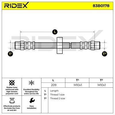 Brake Hose RIDEX 83B0178 83B0178 - photo 3