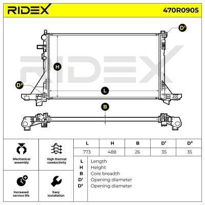 Radiator, Engine Cooling RIDEX 470R0905 470R0905 - photo 5