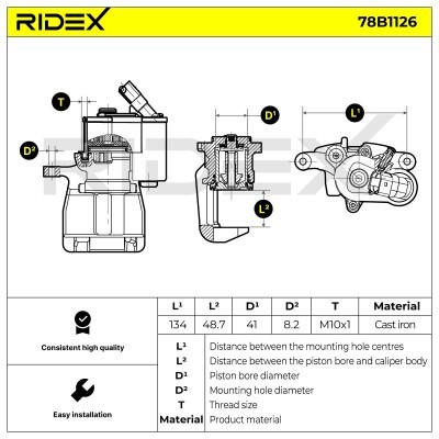 Brake Caliper RIDEX 78B1126 78B1126 - photo 6