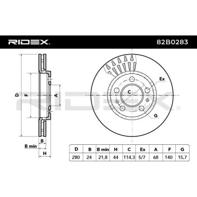 Brake Disc RIDEX 82B0283 82B0283 - photo 7