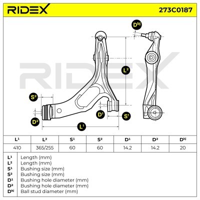 Control Arm RIDEX 273C0187 273C0187 - photo 8