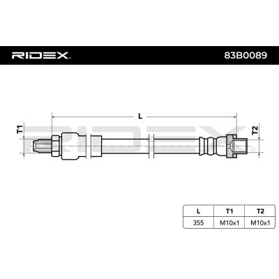 Brake Hose RIDEX 83B0089 83B0089 - photo 2