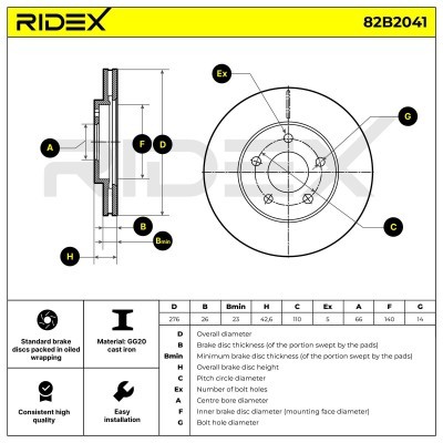 Brake Disc RIDEX 82B2041 82B2041 - photo 9