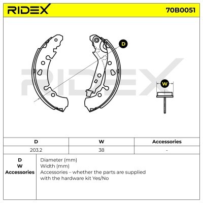 Brake Pads Set RIDEX 70B0051 70B0051 - photo 3