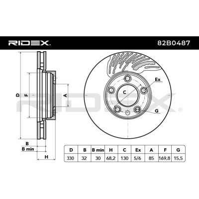 Brake Disc RIDEX 82B0487 82B0487 - photo 6