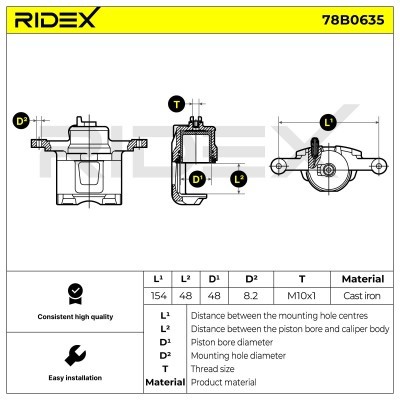 Brake Caliper RIDEX 78B0635 78B0635 - photo 7