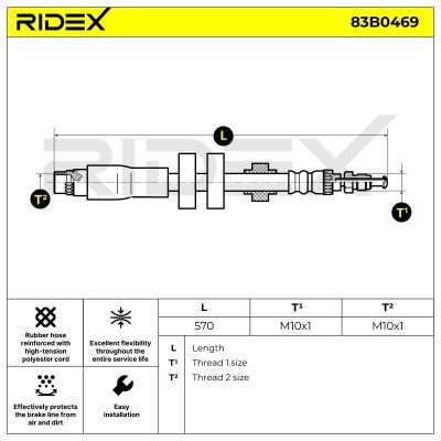 Brake Hose RIDEX 83B0469 83B0469 - photo 8