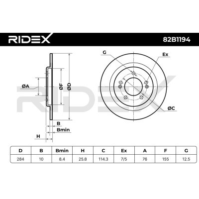 Brake Disc RIDEX 82B1194 82B1194 - photo 7