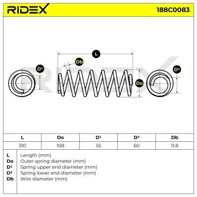 Suspension Spring RIDEX 188C0083 188C0083 - photo 4