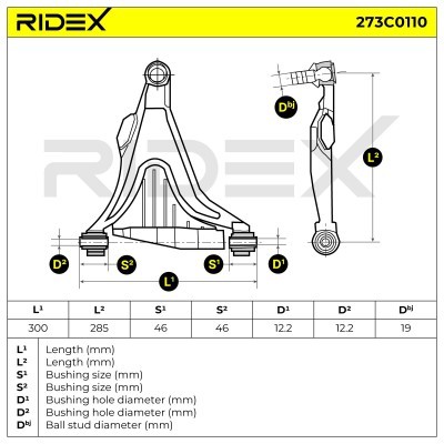 Control Arm RIDEX 273C0110 273C0110 - photo 7