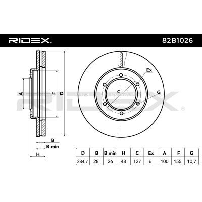 Brake Disc RIDEX 82B1026 82B1026 - photo 8