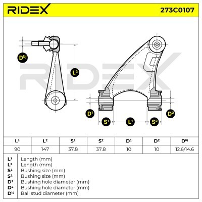 Control Arm RIDEX 273C0107 273C0107 - photo 10