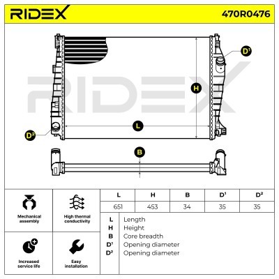 Radiator, Engine Cooling RIDEX 470R0476 470R0476 - photo 5