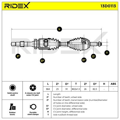 Drive Shaft RIDEX 13D0113 13D0113 - photo 9