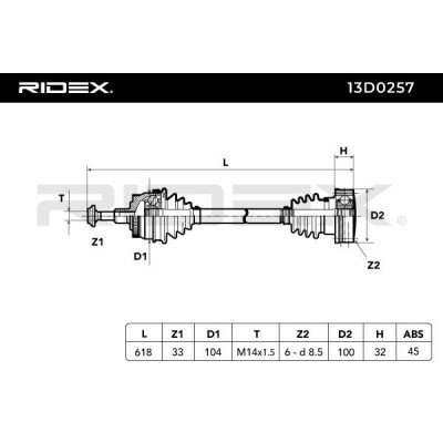 Drive Shaft RIDEX 13D0257 13D0257 - photo 6