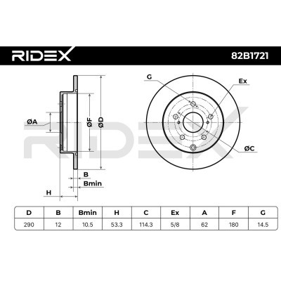 Brake Disc RIDEX 82B1721 82B1721 - photo 6