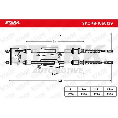 Cable Pull, Parking Brake Stark SKCPB-1050129 SKCPB-1050129 - photo 3