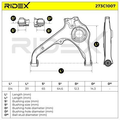 Control Arm RIDEX 273C1007 273C1007 - photo 7