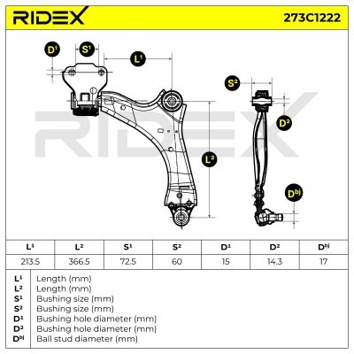 Control Arm RIDEX 273C1222 273C1222 - photo 8