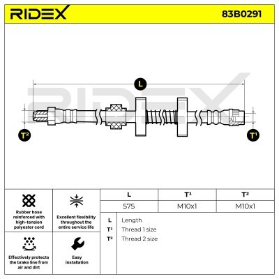 Brake Hose RIDEX 83B0291 83B0291 - photo 6