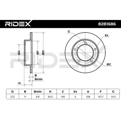 Brake Disc RIDEX 82B1686 82B1686 - photo 8