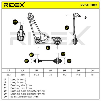 Control Arm RIDEX 273C1882 273C1882 - photo 6