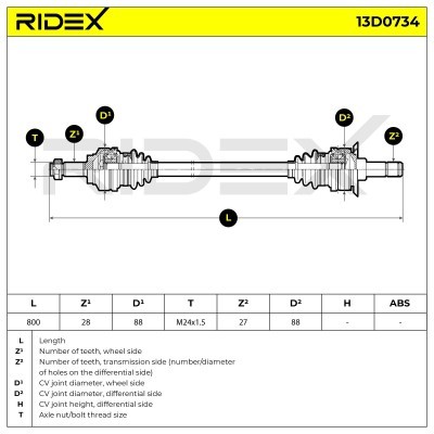 Drive Shaft RIDEX 13D0734 13D0734 - photo 7
