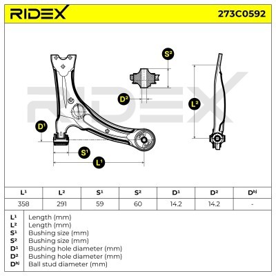 Control Arm RIDEX 273C0592 273C0592 - photo 4