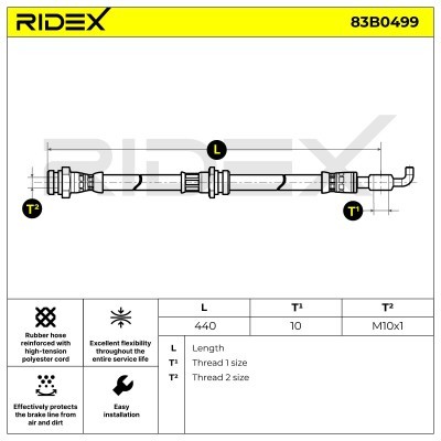 Brake Hose RIDEX 83B0499 83B0499 - photo 7